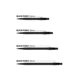 Micro Ridge Quick Point length comparison in black showing 26mm, 30mm, 35mm and 40mm