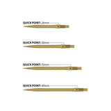 Micro Ridge Quick Point length comparison in gold showing 26mm, 30mm, 35mm and 40mm