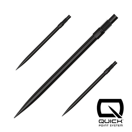 Black Harrows Quick Points, 40mm, set of three shown on a white background