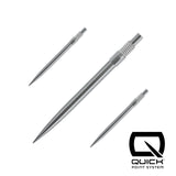Silver Harrows Quick Points, 30mm, set of three shown on a white background