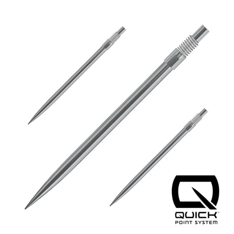 Silver Harrows Quick Points, 40mm, set of three shown on a white background
