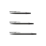 Harrows Quick Point length comparison in black showing 30mm, 35mm and 40mm