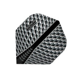 Macro close-up of Silika Smokey No.2 dart flight highlighting textured 3D geometric design and durability for dart players