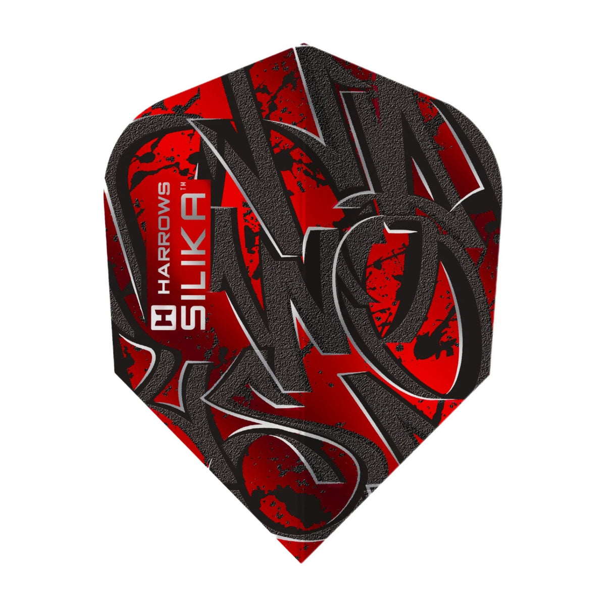 Harrows Silika VANDL Red No.2 dart flight on a white background