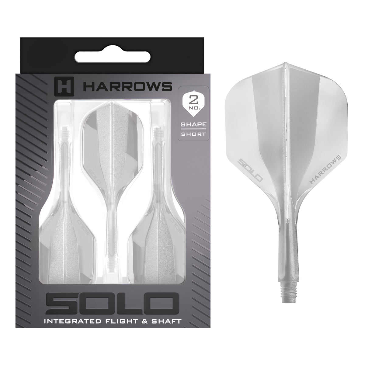 Harrows Solo No.2 in clear, Short length, with retail packaging