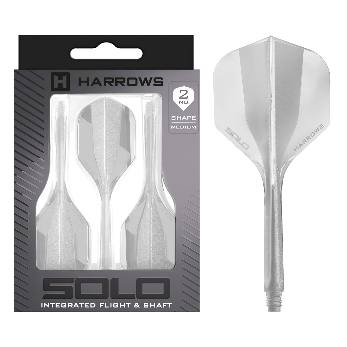 Harrows Solo No.2 in clear, Medium length, with retail packaging