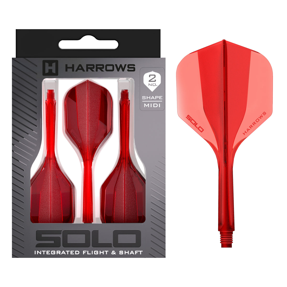Harrows Solo No.2 in red, Midi length, with retail packaging