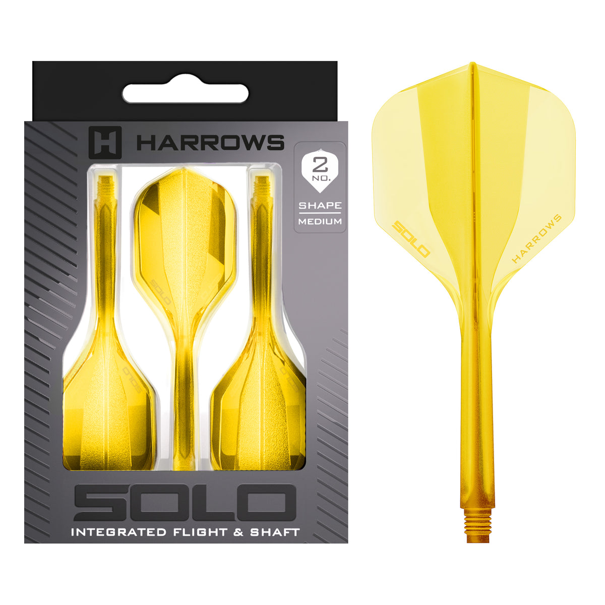 Harrows Solo No.2 in yellow, Medium length, with retail packaging