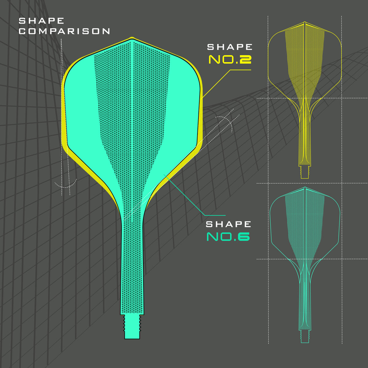 Harrows Solo No.2 and No.6 shape comparison