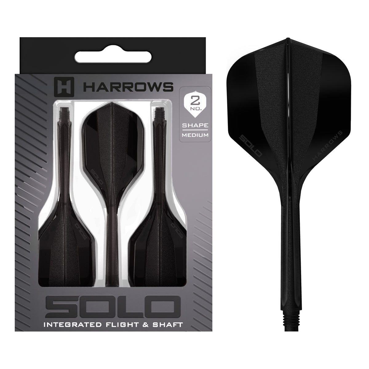 Harrows Solo No.2 in black, Medium length, with retail packaging