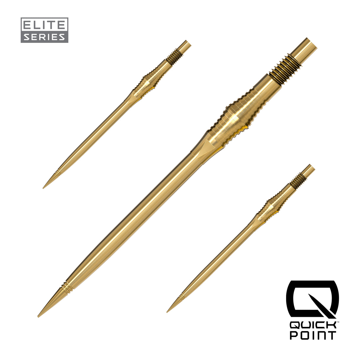 Harrows Spire Elite Series Quick Points in gold, 40mm, set of three