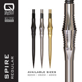 Harrows Spire Elite Series Quick Points available in black, silver and gold, 30mm, 35mm and 40mm