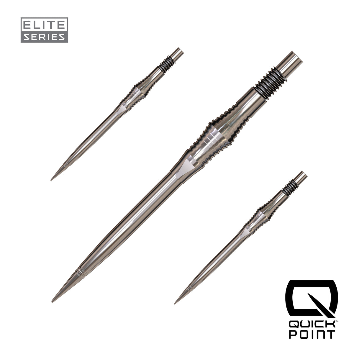 Harrows Spire Elite Series Quick Points in silver, 35mm, set of three