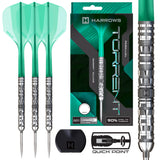 Harrows Torrent Parallel 90% tungsten Quick Point darts with Jade Solo flights, retail box and Quick Point tool