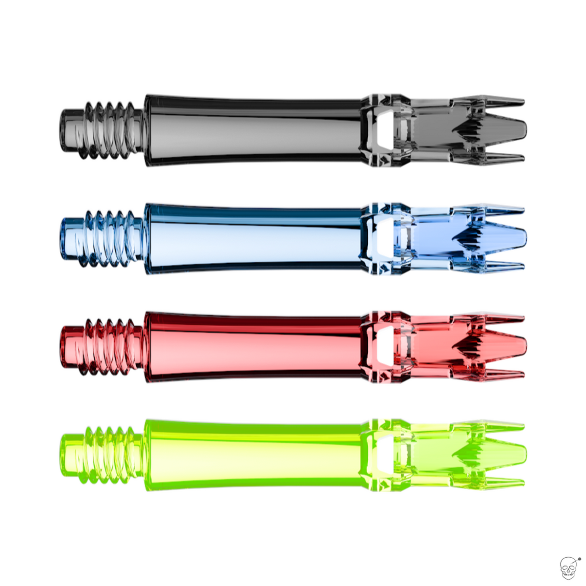 L-Style L-System spare shafts in Clear Black, Clear Blue, Clear Red and Neon Yellow