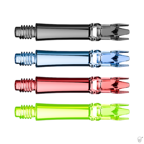 L-Style L-System spare shafts in Clear Black, Clear Blue, Clear Red and Neon Yellow