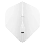 Standard dart flight top-down view showing reinforced center spine and crisp fold lines, isolated on white background