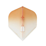 Single L1 EZ dart flight full view on white background showing two-tone orange to white color and reinforced molded construction