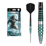 Mission Neptune 90% tungsten darts - packaging, assembled dart and barrel close-up