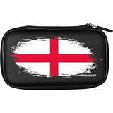 England flag darts case EVA hard shell, full product view, zippered closure, holds two sets, ideal for dart storage