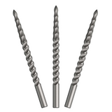 Three steel-tip dart points with milled slash grip texture, full product view on white background