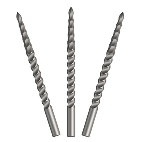 Three steel-tip dart points with milled slash grip texture, full product view on white background