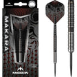 90% tungsten darts in retail packaging and one dart isolated on white, highlighting straight barrel with shark cut grip