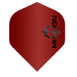 Mission Matte Red 150 Micron No.2 dart flight upright on a white background