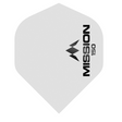 Mission Matte White 150 Micron No.2 dart flight upright on a white background