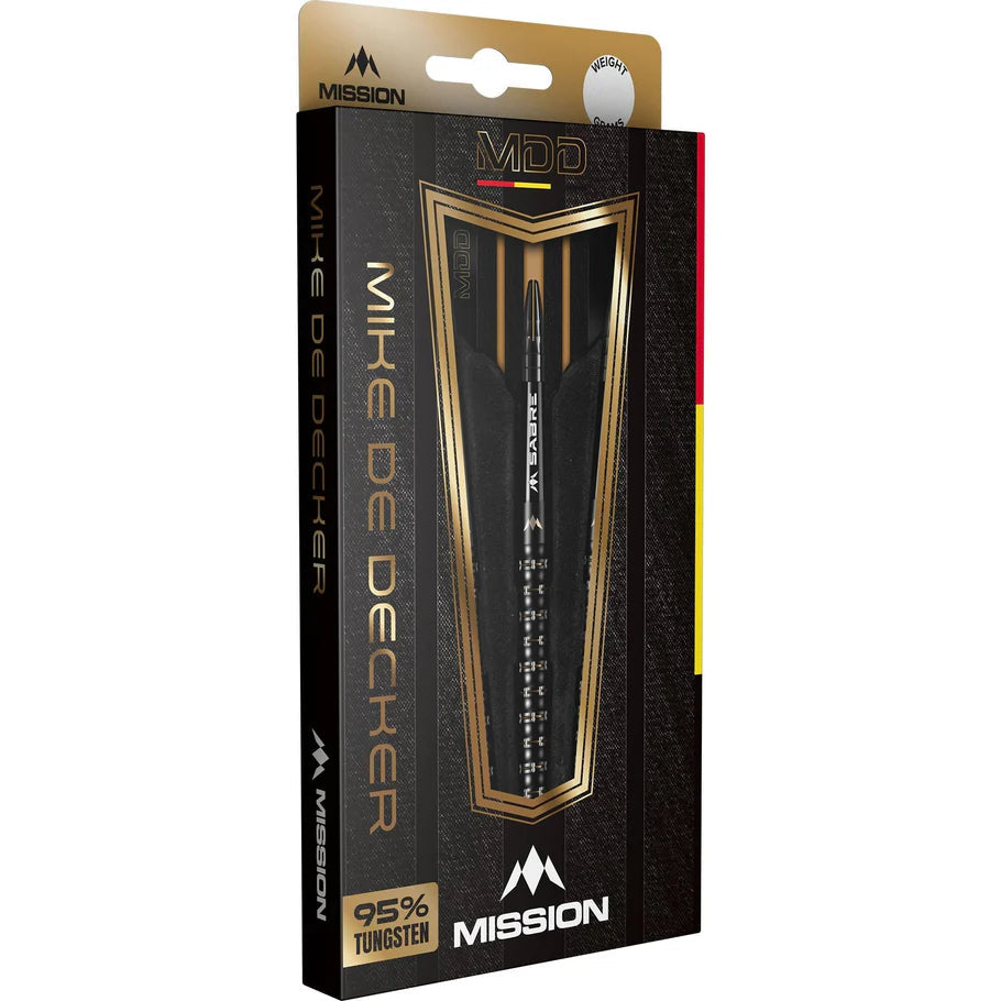 ダーツ Mission Mike De Decker 95% Tungsten 22g Mission - Mike De Decker Black & Gold - 95% Tungsten Darts
