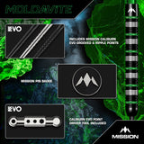 Mission Caliburn EVO grooved and ripple spare points, driver tool and Mission pin badge included with the Moldavite