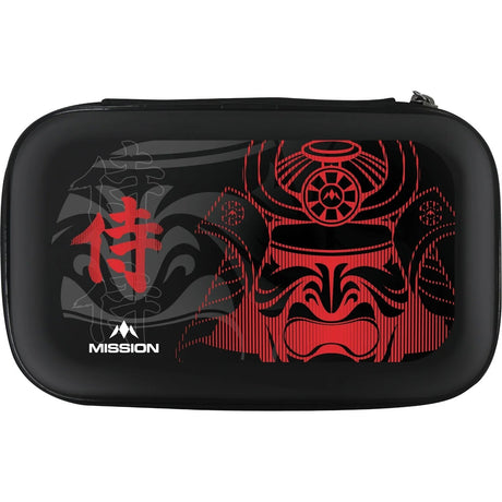 Red Samurai 2 EVA darts case full view with bold black and red samurai artwork, protective dart storage accessory