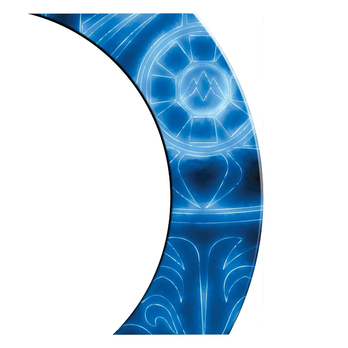 Close-up angled view of blue dartboard surround section showing detailed pattern and texture, isolated on white background