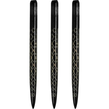 Three Aztec dart points full view with diamond grip texture, isolated on white, showcasing steel tip design for darts