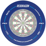 Red Dragon Blue Dartboard Surround fitted around a dartboard