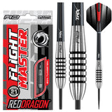 Steel tip tungsten darts with ringed grip, included packaging, detailed barrel close-up and flight design on white background