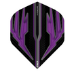 Hardcore Radical Purple No.2 dart flight full view, black and purple angular design, standard shape, isolated on white background