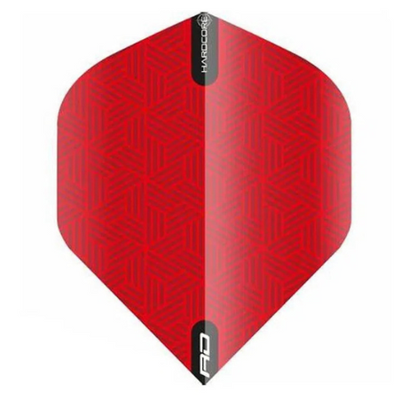 Red No.2 dart flight with geometric pattern, standard shape, isolated on white for darts equipment buyers