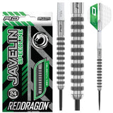 85% tungsten steel tip darts in retail packaging with close-up on grip rings, full barrel, and RD-branded flights