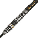 Close-up of tungsten dart barrel showing precision grip rings and etched Coolhand detail, ideal for steel tip darts buyers