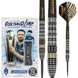 Luke Humphries 90% tungsten darts with knurled barrel, gold engraving, packaging and flight, steeltip, 22g weight