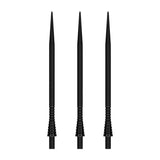 Three black raptor gripped dart points with ribbed grip texture, full product view on white background for dart accessories
