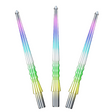 Triple dart points full view isolated on white, rainbow finish, spearhead tips, ergonomic grip zone for dartboard retention