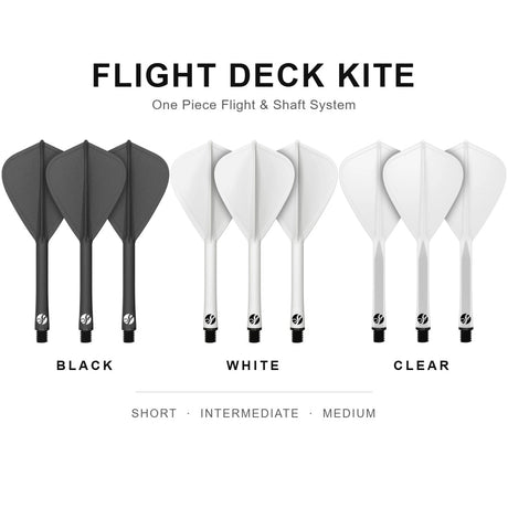 Shot Flight Deck Kite - available in Black, White and Clear, in Short, Intermediate and Medium
