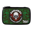 Shot Badlands Tactical two-set dart case in green with skull artwork, shown closed on a white background