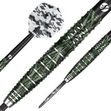 Shot Camo Ghillie Turbo Point 90% tungsten darts – close-up of the barrel and grip