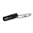 Dart shaft removal tool with knurled grip and metal keychain, full product view on white background for dart accessories buyers