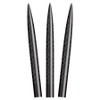 Three Shot Future Knights steel tip dart points fanned tip-up on a white background