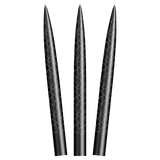Three Shot Future Knights steel tip dart points fanned tip-up on a white background