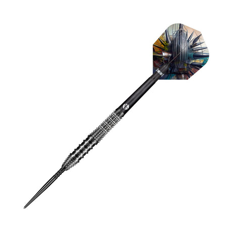 Shot Gnarly Rippah Turbo Point 90% tungsten darts – angled view of the full darts